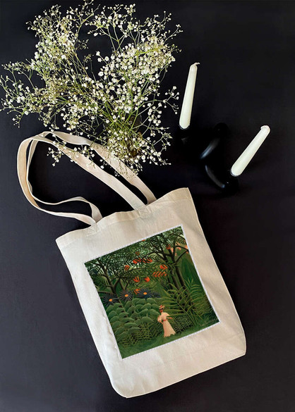 Torba z naszywką Woman Walking in an Exotic Forest Henri Rousseau
