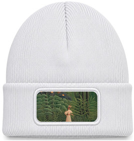 Czapka zimowa Woman Walking in an Exotic Forest Henri Rousseau – biała