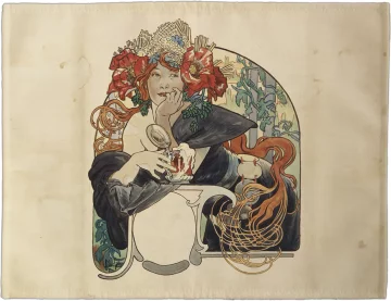 Podkładka na stół Bières De La Meuse (Piwo z mezy) Alfons Mucha