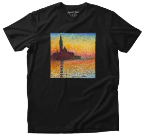 Koszulka z naszywką San Giorgio maggiore at dusk Claude Monet