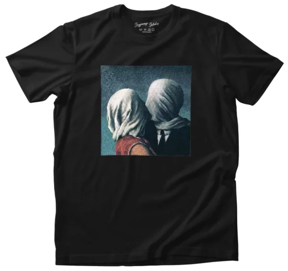 Koszulka z naszywką Kochankowie René Magritte