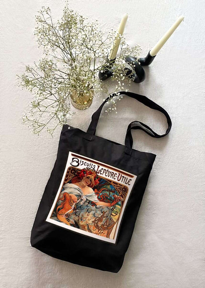 Torba z naszywką Biscuits Lefevre Utile Alfons Mucha