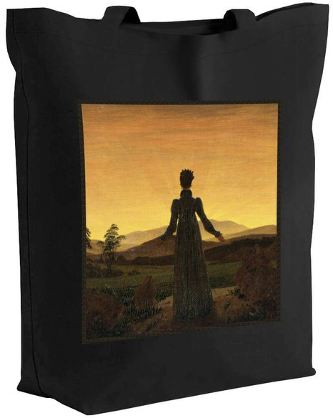 Torba z naszywką Kobieta na tle zachodzącego słońca Caspar David Friedrich