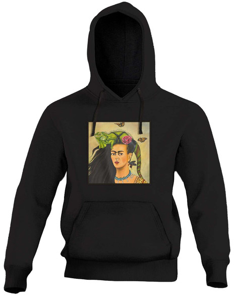 Bluza z naszywką Frida z legwanem – portret inspirowany Fridą Kahlo