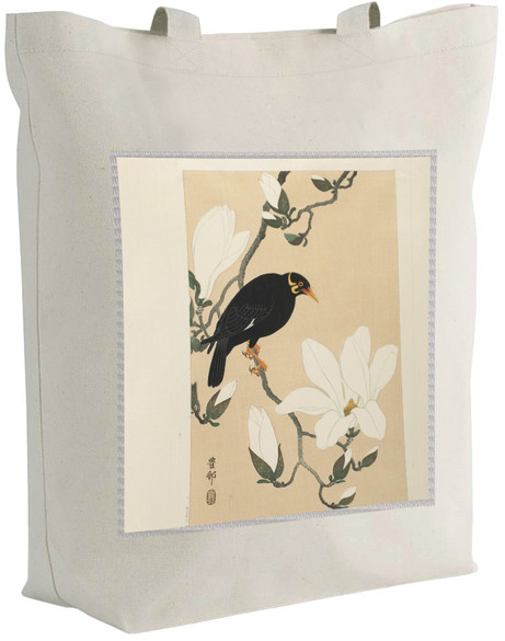 Torba z naszywką Wzgórze Myna na gałęzi magnolii Ohara Koson