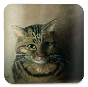 Podkładka pod kubek Studium głowy kota tabby Louis Wain