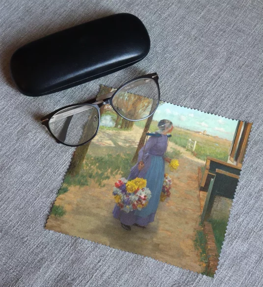 Ściereczka do okularów Kwietna dziewczyna w Holandii George Hitchcock
