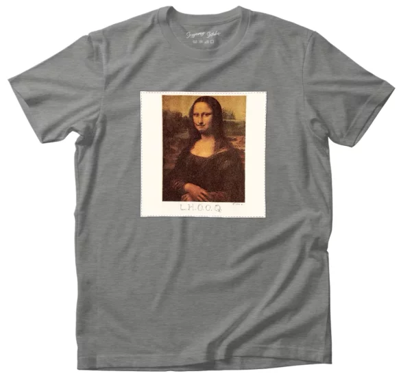 Koszulka z naszywką L.H.O.O.Q. Marcel Duchamp