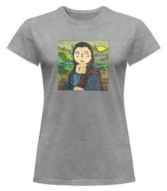 Bluzka damska z naszywką CAT PARODY: Mona Lisa