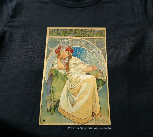 Koszulka z nadrukiem Princess Hyacinth Alfons Mucha