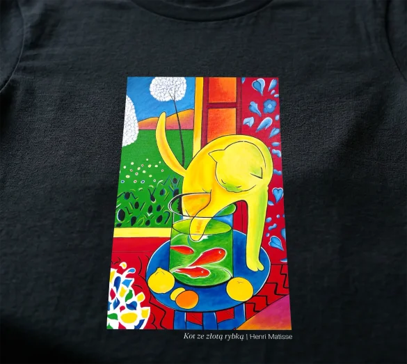 Koszulka z nadrukiem Kot ze złotą rybką Henri Matisse