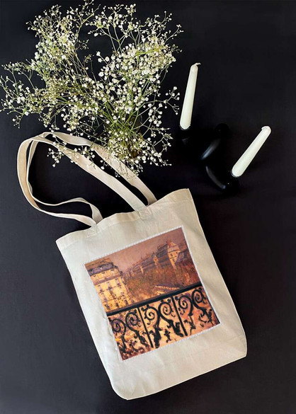 Torba z naszywką Balkon w Paryżu Gustave Caillebotte