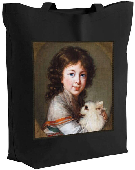 Torba z naszywką Portret Elżbiety Mniszchówny z pieskiem Élisabeth Vigée-Lebrun