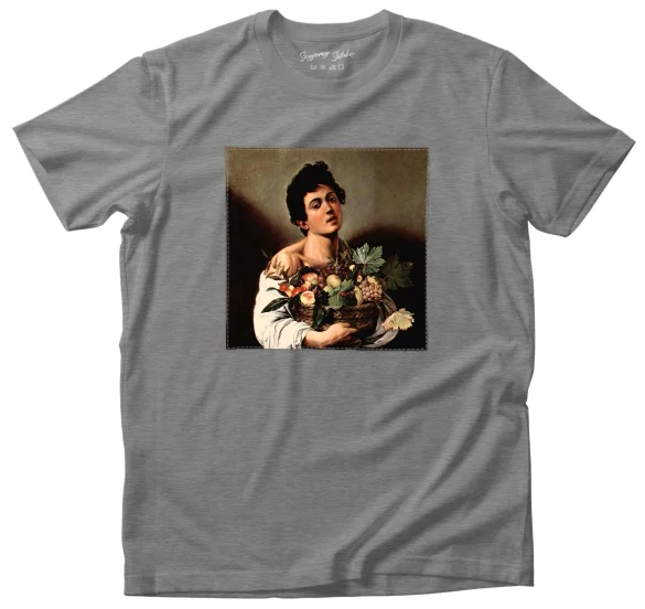 Koszulka z naszywką Chłopiec z koszem owoców Caravaggio