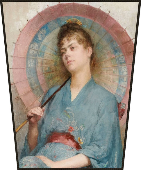 Ekran Kobieta z japońskim parasolem Anna Bilińska-Bohdanowiczowa