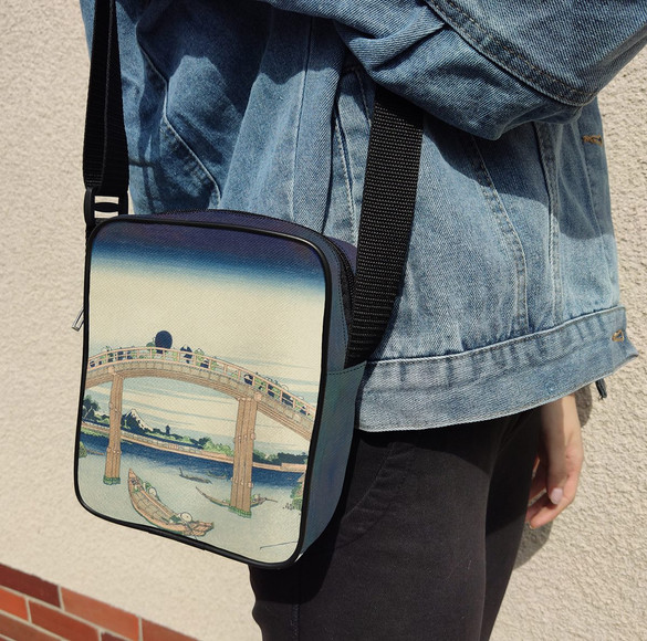 Torba Listonoszka Pod mostem Mannen w Fukagawa Katsushika Hokusai