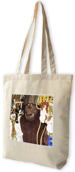 Torba z naszywką Fryz Beethovena Gustav Klimt écru