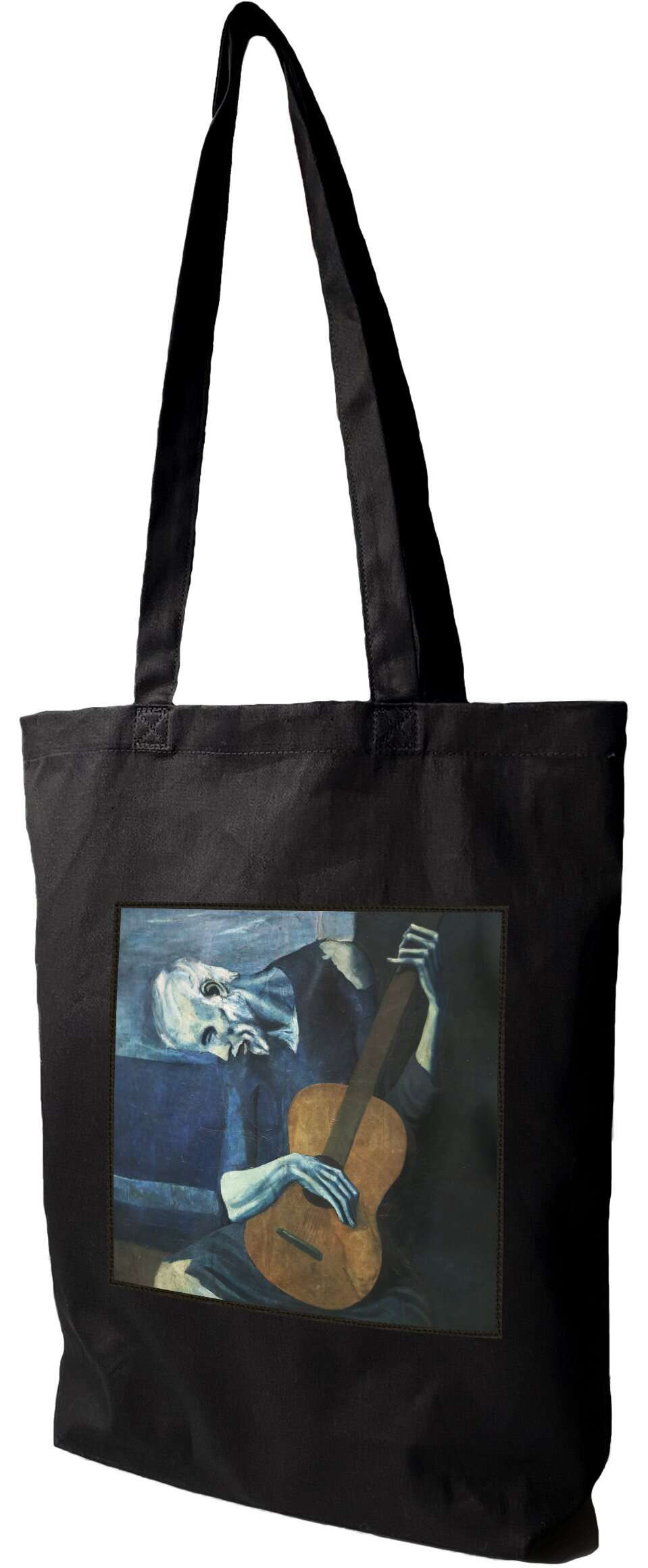 Torba z naszywką Stary gitarzysta Pablo Picasso, Czarna