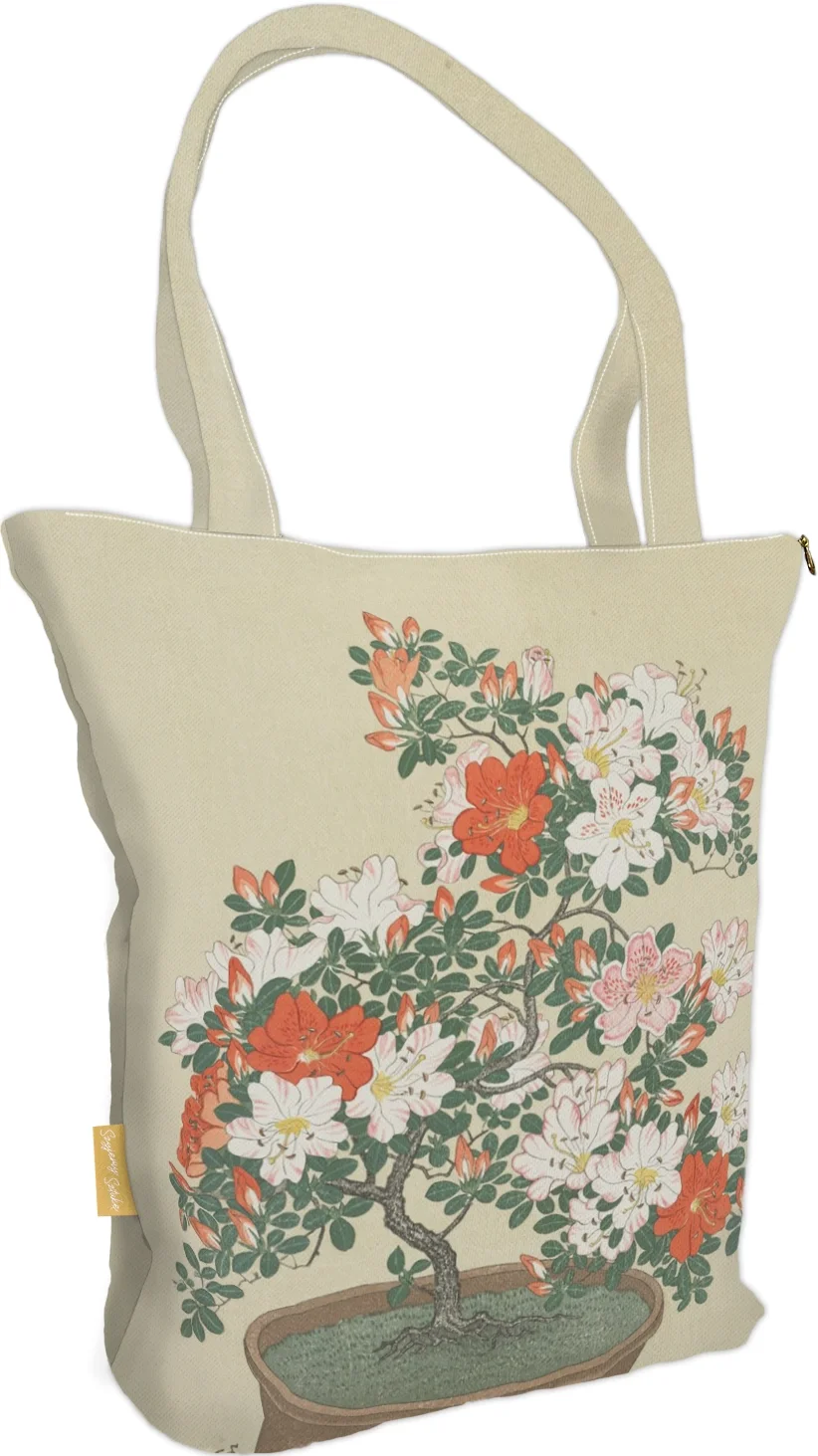 Torba na ramię shopper Azalia w doniczce Ohara Koson
