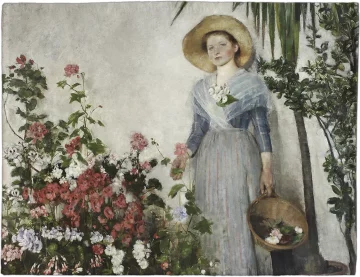 Podkładka na stół W oranżerii (W cieplarni) Olga Boznańska