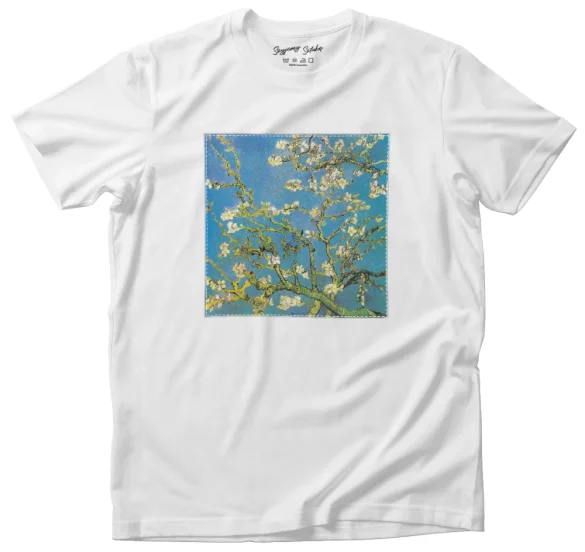 Koszulka z naszywką Kwitnący migdałowiec Vincent Van Gogh