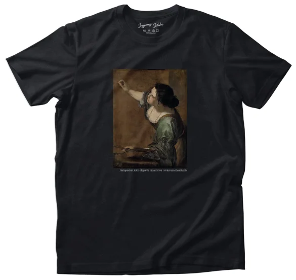 Koszulka z nadrukiem Autoportret jako alegoria malarstwa Artemisia Gentileschi