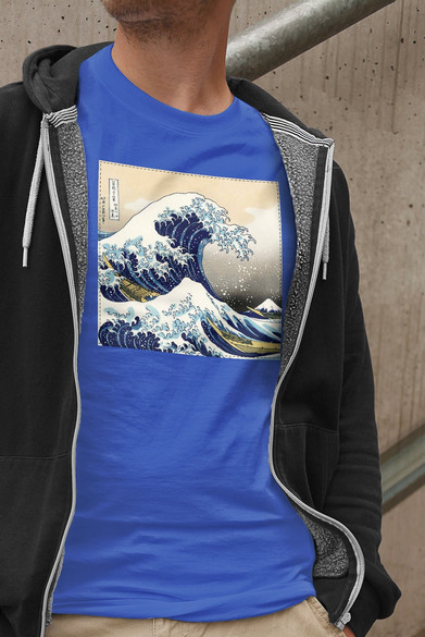 Koszulka z naszywką Wielka fala w Kanagawie Katsushika Hokusai