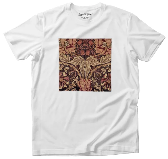 Koszulka z naszywką Tkanina z wiciokrzewem William Morris