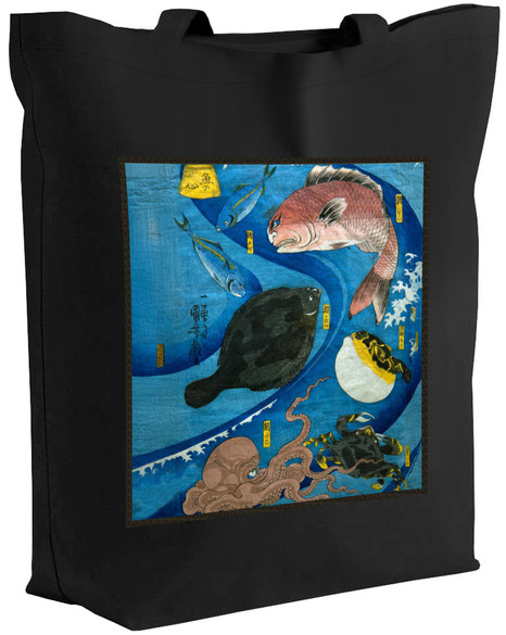 Torba z naszywką Umysły ryb Utagawa Kuniyoshi