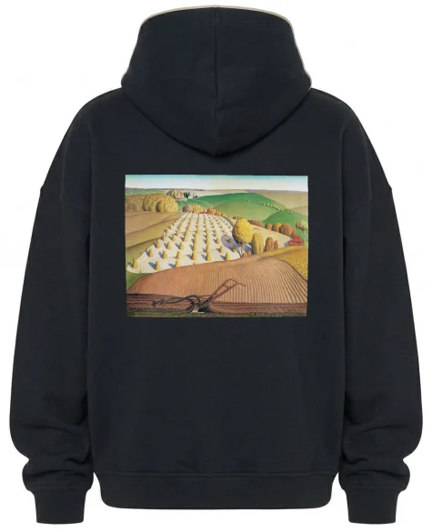 Bluza oversize Fall Plowing Grant Wood