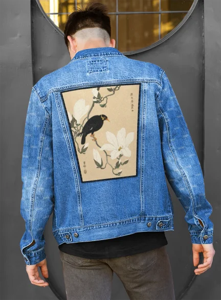 Ekran Wzgórze Myna na gałęzi magnolii Ohara Koson