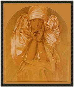 Naszywka Portret córki Artysty – Jarosławy Alfons Mucha