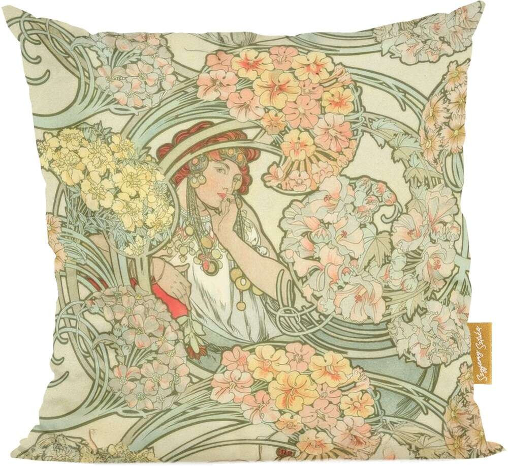 Poduszka Byzantine – projekt tkaniny Alfons Mucha