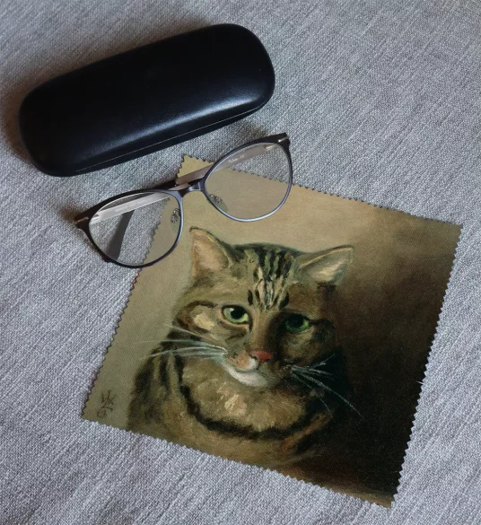 Ściereczka do okularów Studium głowy kota tabby Louis Wain