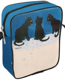 Torba Listonoszka Czarne koty na śniegu Louis Wain