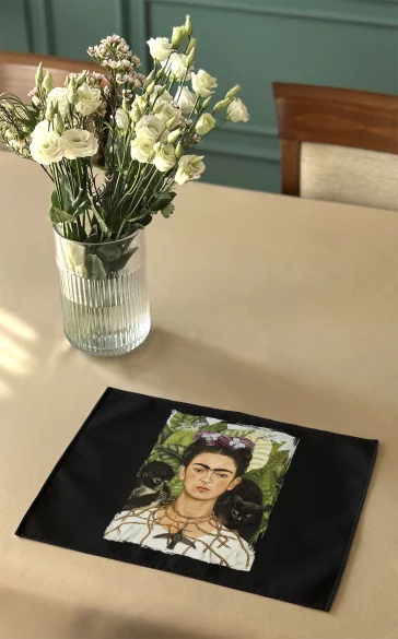 Podkładka na stół Autoportret z cierniowym naszyjnikiem i kolibrem Frida Kahlo