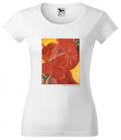 Bluzka damska czerwona kanna Georgia O’Keeffe