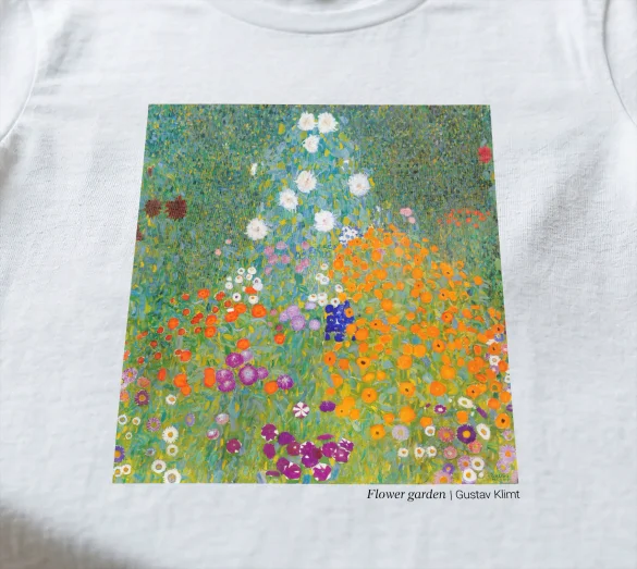 Koszulka z nadrukiem Flower garden Gustav Klimt