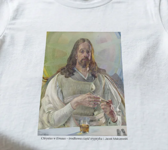 Koszulka z nadrukiem Chrystus w Emaus - środkowa część tryptyku Jacek Malczewski