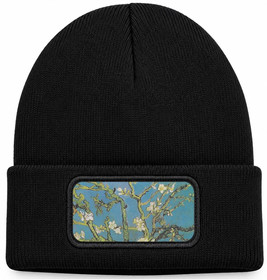 Czapka zimowa Kwitnący migdałowiec Vincent Van Gogh – czarna