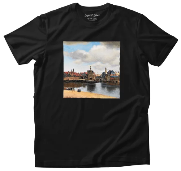 Koszulka z naszywką Widok Delf Jan Vermeer