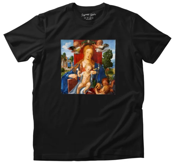 Koszulka z naszywką Madonna i Dzieciątko z czyżykiem Albrecht Dürer