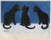 Podkładka na stół Czarne koty na śniegu Louis Wain