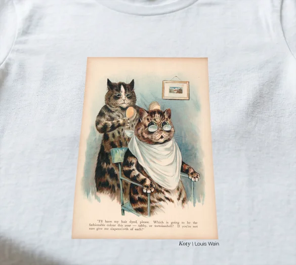 Koszulka z nadrukiem Koty Louisa Waina Louis Wain