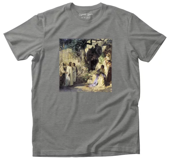 Koszulka z naszywką Chrystus i jawnogrzesznica Henryk Siemiradzki