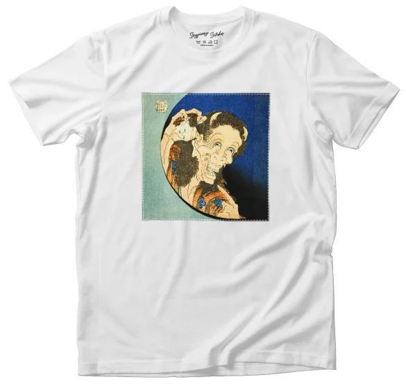 Koszulka z naszywką Śmiejący się Demon Katsushika Hokusai