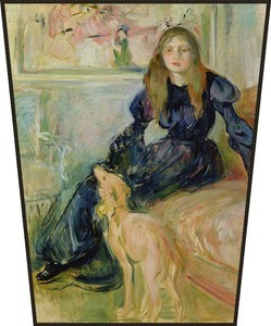 Ekran Julie Manet i jej piesek Laërte Berthe Morisot