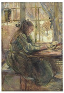 Magnes Julia przy stole Berthe Morisot