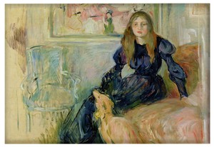 Magnes Julie Manet i jej piesek Laërte Berthe Morisot