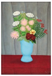 Magnes Still life of flowers in a blue vase Henri Rousseau